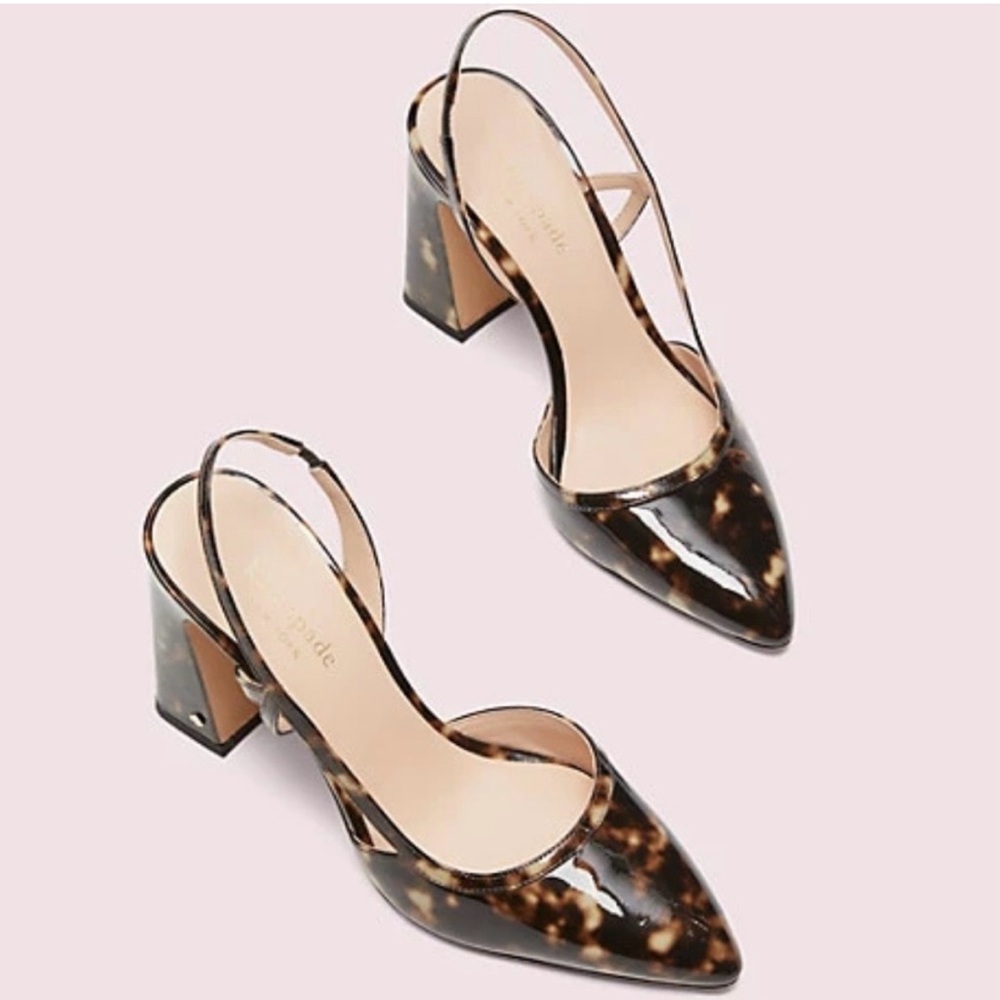 Kate Spade Brown Tortoise Heels - Picture 2 of 6